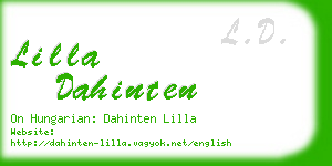 lilla dahinten business card
